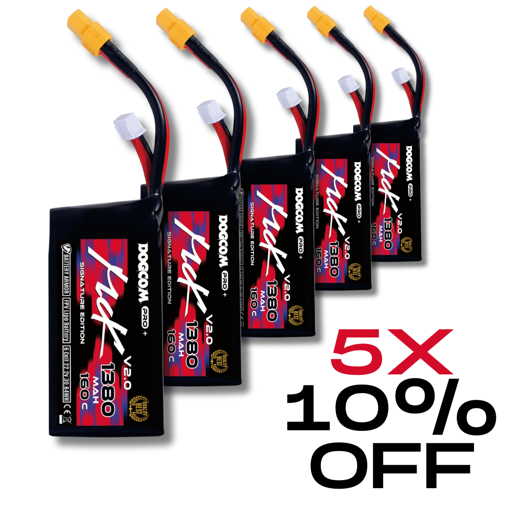 DOGCOM 6S 1380mAh MCK V2 160C Battery - 5X 10% OFF - iFlight Europe