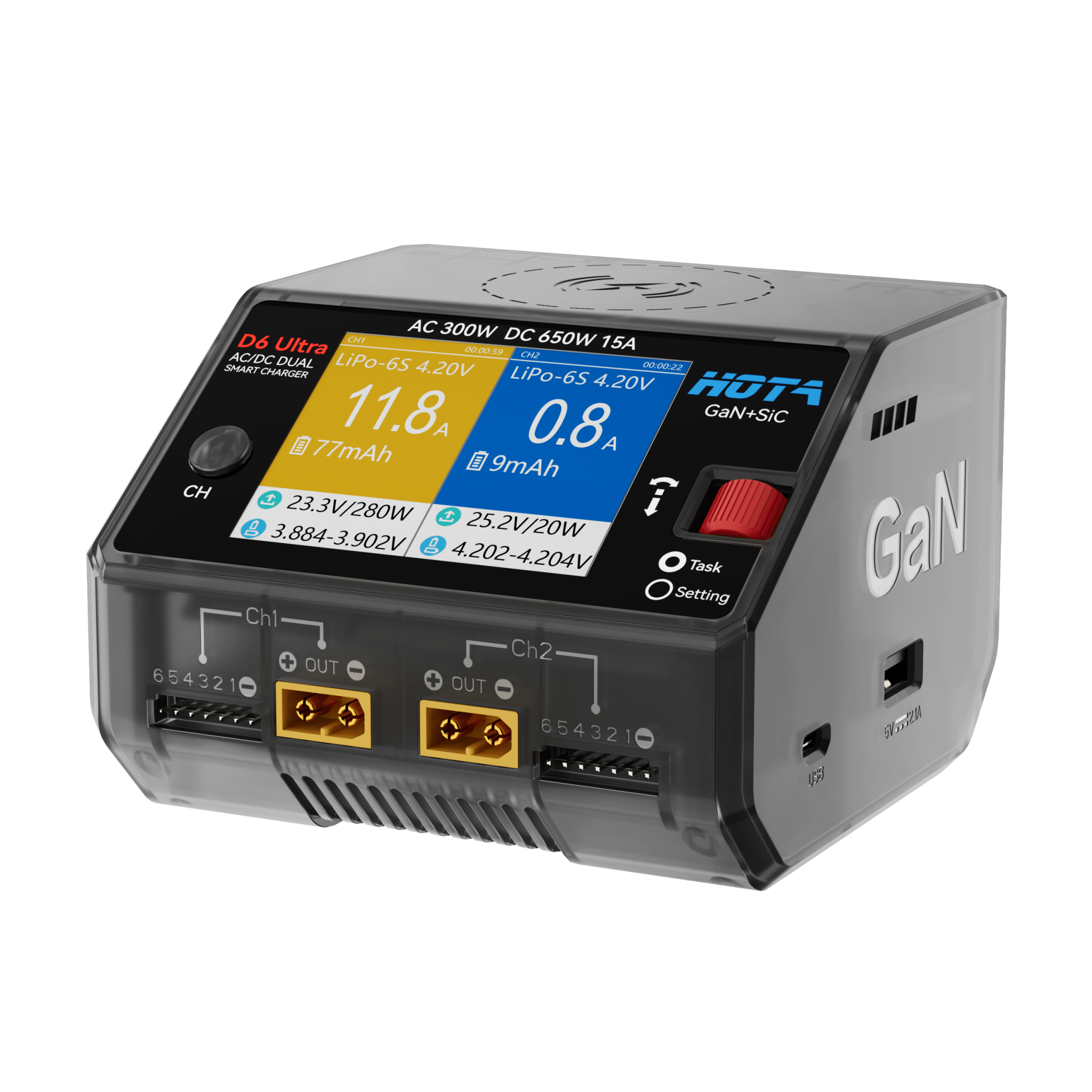 HOTA D6 Ultra - 650W 1 - 6S Dual Channel AC/DC Smart Charger - iFlight Europe