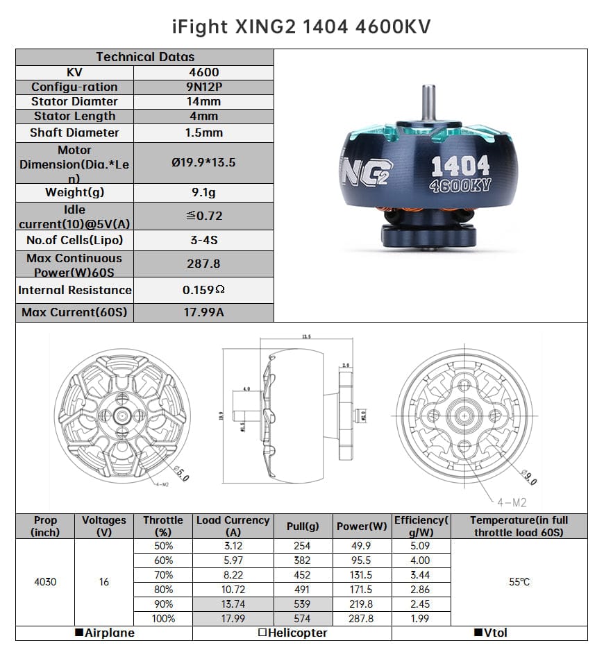 XING2 1404 Toothpick Ultralight Motor (unibell)